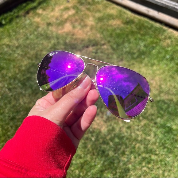 Ray-Ban Accessories - Ray-Ban Pink/Purple Polarized Aviators